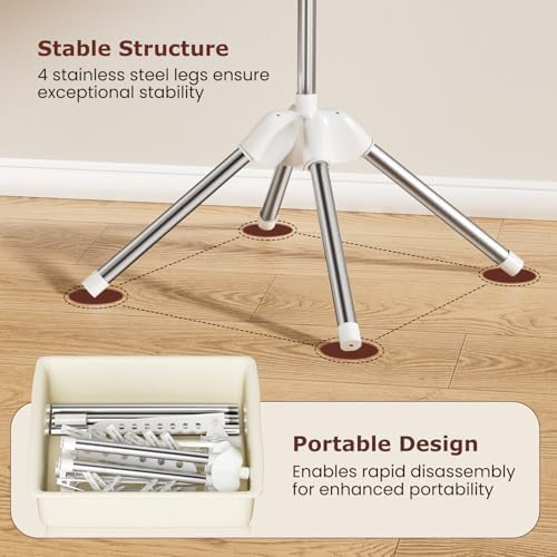 Foldable Clothes Drying Rack, Rotatable Free Standing drying rack, 2 Layer - Image 5