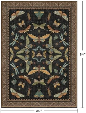 Washable 5x7 Black Rug for Living Room - Image 2