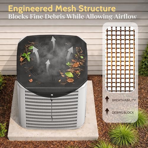 COSFLY Mesh AC Cover for Central Air Conditioner, Breathable Top, 32” x 32” - Image 4