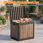 40 Gallon Outdoor Deck Box, Lockable Waterproof Resin Storage Container - Image 2