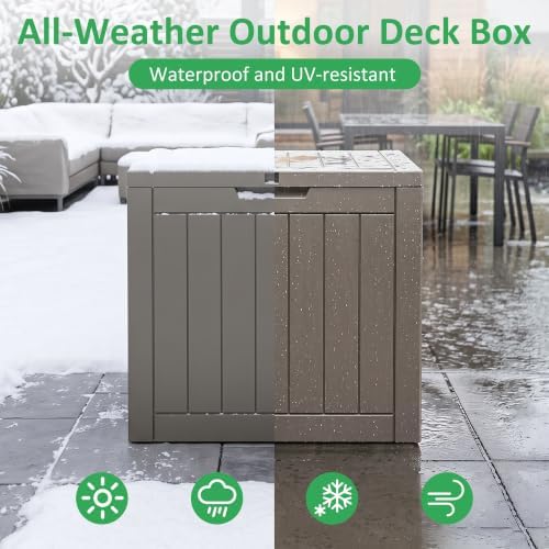 40 Gallon Lockable Outdoor Deck Box, Waterproof Weatherproof Resin Storage - Image 6