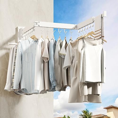 HEILAIYI Wall Mounted Clothes Hanger, Clothes Drying Rack, Laundry Drying Rack - Image 4