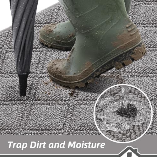 BEQHAUSE Dirt Trapper Door Mat 24" x 36" Non-Slip Washable - Image 3