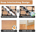 PrimeZone 297 PCS Solid Acacia Wood Interlocking Deck Tiles, Natural Wood - Image 4