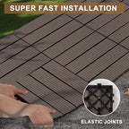 9 Pack Composite Interlocking Deck Tiles, Straight Grain Deck Tiles - Image 2