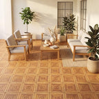 Goplus 48-Pack Acacia Wood Interlocking Deck Tiles - Image 2
