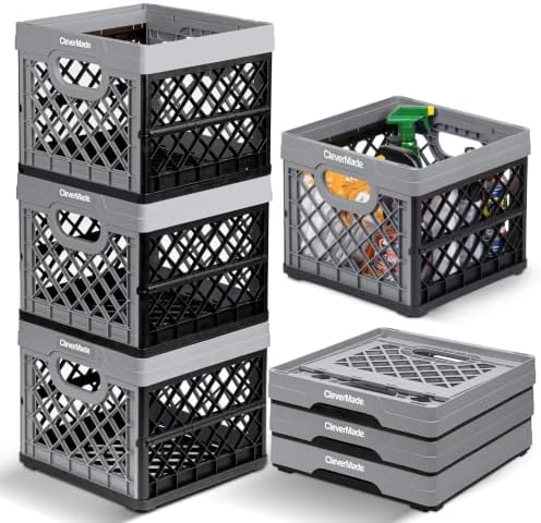 CleverMade Collapsible Milk Crate - 25L - Stone by CleverMade