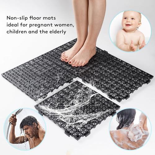 8PCS Interlocking Drainage Mat, Cushioning Floor Tiles Mats - Image 6