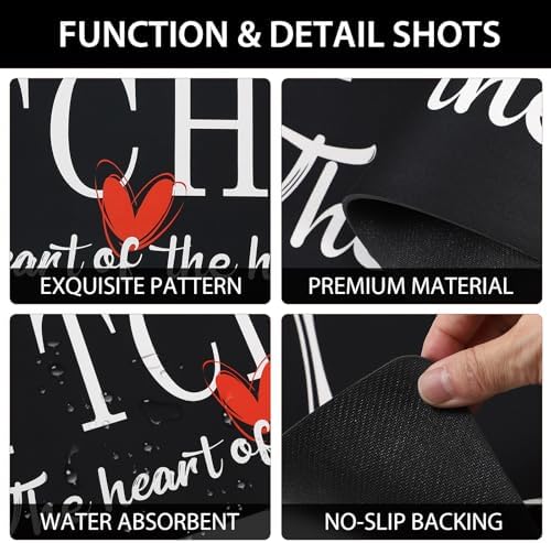 Kitchen Rugs Set 3 Piece, Non Slip Black Kitchen Mats - Image 6