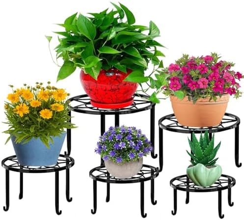 5 Pack Metal Plant Stand, Heavy Duty Plant Stands by Autopromake