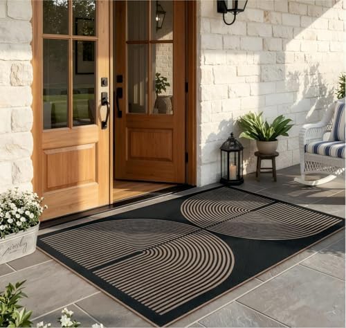 Lahome Modern Rainbow Easy Jute 4x6 Rug, Outdoor Patio Rug - Image 2