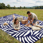Smiry Outdoor Rug 9x12 ft Waterproof Reversible Leaf Mat - Image 4
