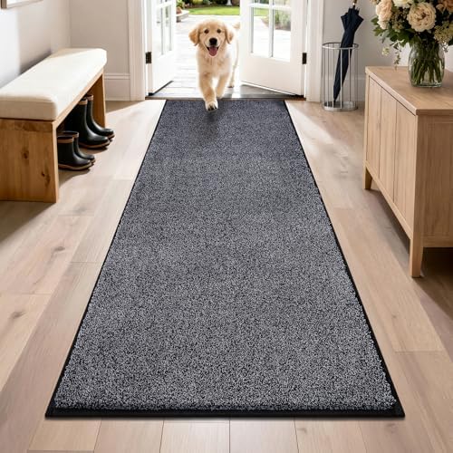 PURRUGS Hallway Runner Rug, 31.5" x 70", Bluish Grey-Black by PURRUGS