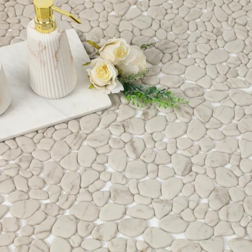 Beige Pebble Mosaic Tile, 8 Sheets - Image 6
