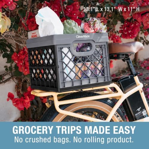 CleverMade Collapsible Milk Crate - 25L - Stone - Image 5
