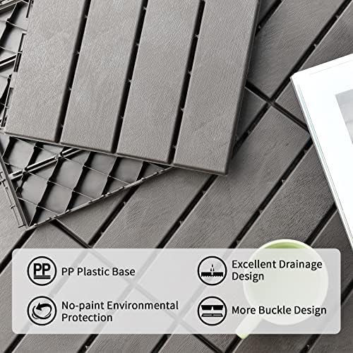 Interlocking Deck Tiles Outdoor Waterproof, Composite Patio Flooring - Image 3