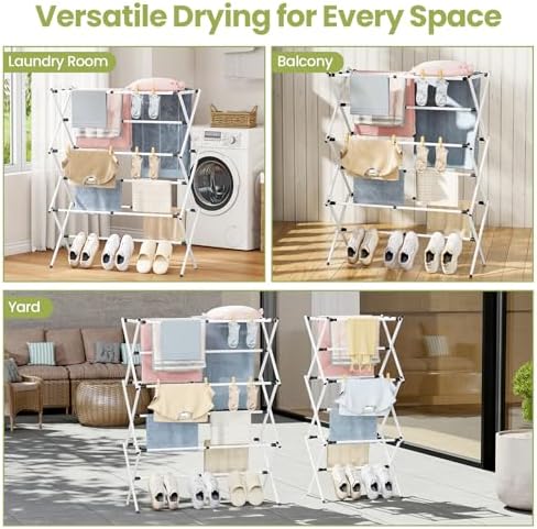 APEXCHASER Oversized Clothes Drying Rack, 45.28" H × 14.57" D - Image 7