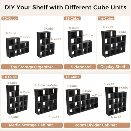 LUCKLIFE 9-Cube Storage Organizer, Modular Bookcase Shelf - Image 6