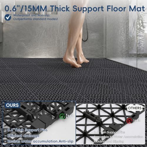 Interlocking Drainage Tiles 24PCS Modular Interlocking Cushion 12" x 12" - Image 4