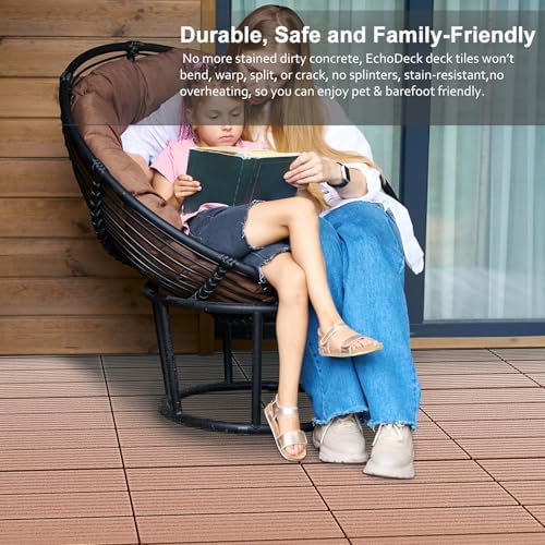 EchoDeck Interlocking Deck Tiles, 27 Pack Deck Tiles Interlocking Outdoor All - Image 3