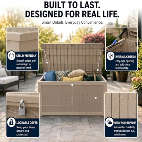 LAUSAINT HOME 320 Gallon Outdoor Storage Box, Package Delivery Box - Image 7