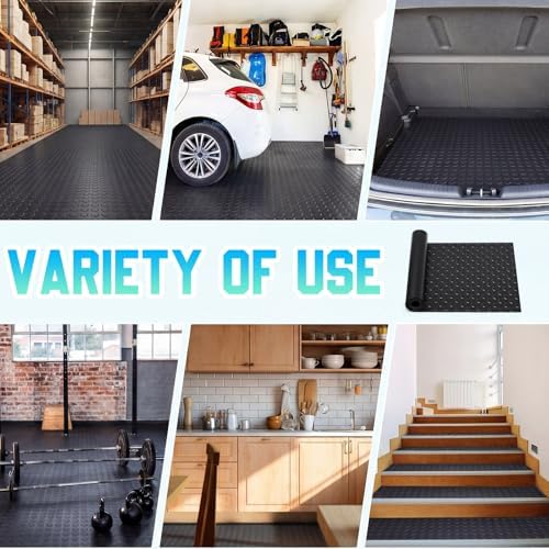 Breling 16 in x 10 ft Rubber Flooring Rolls Mats, Heavy Duty Diamond Plate Coin - Image 6