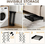 Foldable Clothes Drying Rack, Sleek Black - Image 4