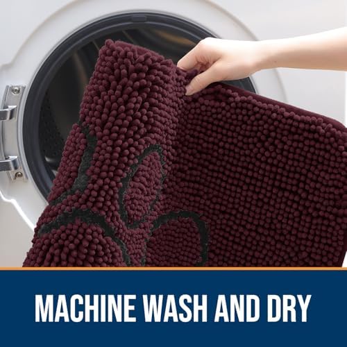 OLANLY Dog Door Mat for Muddy Paws 30x20, Paw Print Design Chenille Mud Mat - Image 5