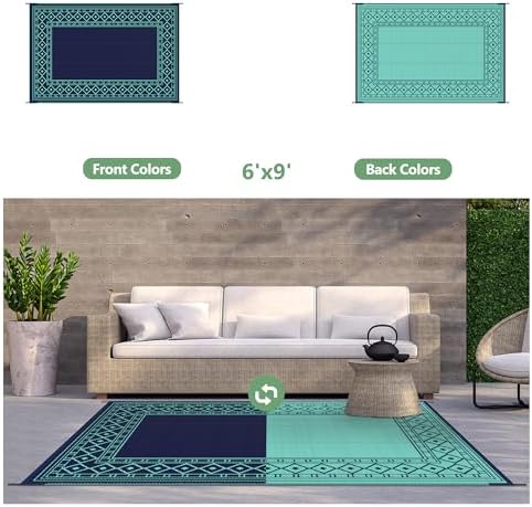 GENIMO Outdoor Rug, Waterproof Plastic Rugs - Image 5