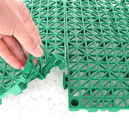 12 Pack 12'' x 12'' Interlocking Rubber Outdoor Flooring Tiles Non-Slip Shower - Image 5