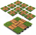 10 Pack Interlocking Deck Tiles, Weather Resistant Outdoor Flooring by Unknown
