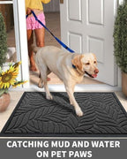 Yimobra Leaf Pattern Door Mat, 36 x 24 in - Image 5