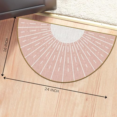 Mingnei Pink Boho Linen Doormat - Image 3