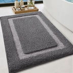 Color&Geometry Gray Bathroom Rugs 36x24, Extra Soft Absorbent Microfiber Bath - Image 2