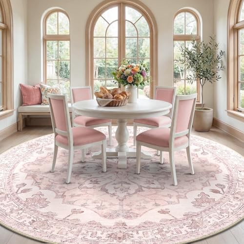 RELEANY Washable Area Rug, Round 8ft - Image 3