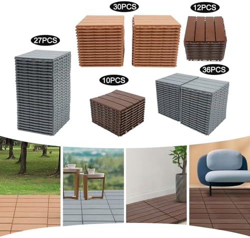 12-Pack Interlocking Deck Tiles, 12 x 12-inch Floor Tiles, Waterproof Plastic - Image 4