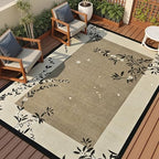 Easy Jute 5x7 Living Room Rug Brown Cherry Blossom Branch - Image 5