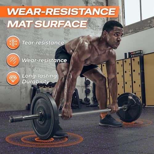 SUPERJARE 0.56'' Thick 96 Sq Ft Rubber Top Gym Flooring - Image 6