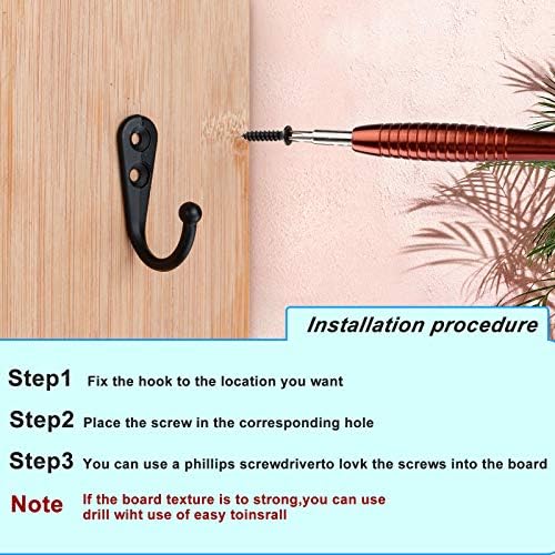 ZAYBOD 15 Pack Black Wall Hooks, Premium Zinc Alloy Coat Hook - Image 6