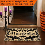Unwelcome Halloween Doormat Outdoor Indoor Entrance Mat Black Bat Floor Mat - Image 7