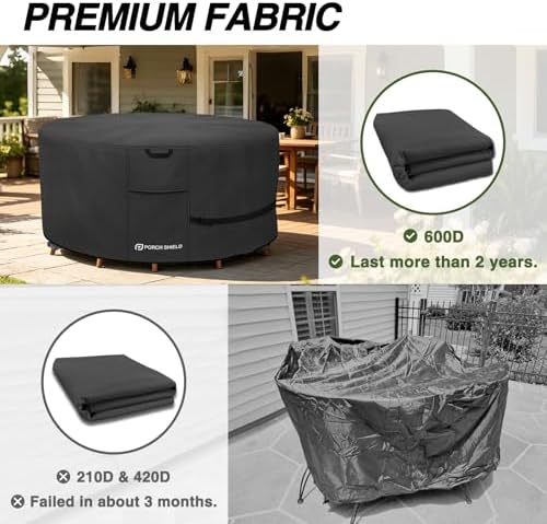 Porch Shield Waterproof 600D Round Patio Table Cover 96 inch - Image 5