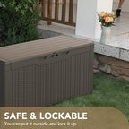 Devoko 100 Gallon Waterproof Deck Box, Resin Large Outdoor Storage Box - Image 5