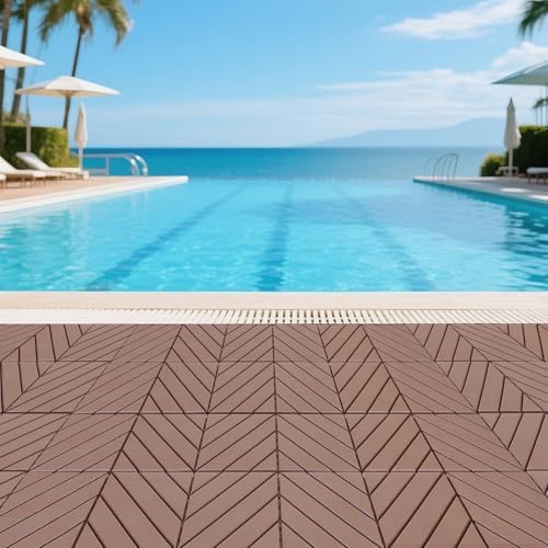 44 Pack Interlocking Deck Tiles, All-Weather Outdoor Deck Tiles - Image 6