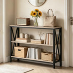 MAHANCRIS 31.5" Sofa Table, Industrial Console Table, 3-Tier Entryway Table - Image 2