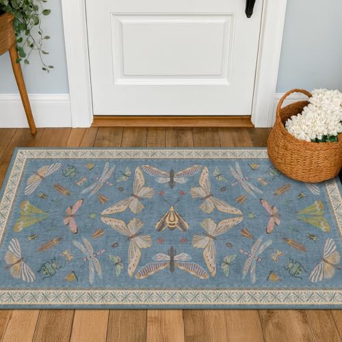 Dusty Blue Bathroom Rug 2x4 by HazoHaus