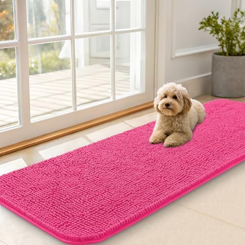 OLANLY Dog Door Mat for Muddy Paws 59x20, Super Absorbent Chenille Mud Mat by OLANLY