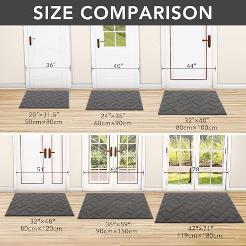 hicorfe Dirt Trapper Indoor Doormat, Non Slip Backing Washable Door Mats - Image 5