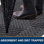Smiry Front Door Mat Outside Entrance, Low Profile Rubber Doormat - Image 3