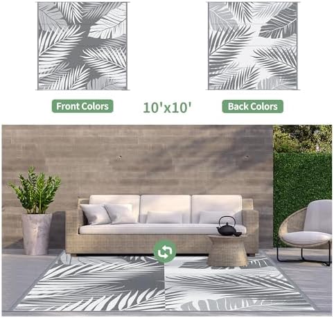 GENIMO Outdoor Rug, Waterproof Plastic Rugs - Image 2