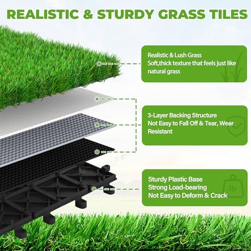 27 PCS Interlocking Artificial Grass Tiles - Image 3